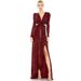 Women's Clothing Women's Solid Color Sequined Evening Dress European American Style V Neck Mid Sleeve Tie Up Bodycon For Party Wear_ecoleips.com