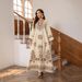 Muslim Dress Round Neck Printing Hot Diamond Beading Loose A Line Robe_ecoleips.com