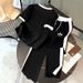 Women's Summer Fashion Color Block Crew Neck Top And Wide Leg Pants Set Loose Fit Casual Outfit Short Sleeve Print Design_ecoleips.com