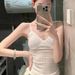 Purely Alluring Lace-trimmed Camisole With Chest Pads, Summer Slimming Outerwear, And Beautiful Back Design, Sweet Base_ecoleips.com