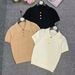 Women's Clothing Luxury Jacquard Knit Polo Shirt - Elevated Classic With Subtle Monogram Design_ecoleips.com