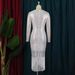 Women’s Clothing Fashion New V Neck Sequined High Elastic Slit Fringed Skirt Host Cocktail Evening Dress Dress For Women_ecoleips.com