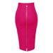 Hot Selling 16 Colors Bandage Short Striped Zipper Double Open Sexy High Waist Bodycon Half Skirt_ecoleips.com