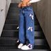 Women's Loose Wide-Leg Jeans – Vintage Washed Denim Pants With Pure Straight Fit, Street Bow Detail & Comfortable Stretch_ecoleips.com
