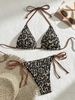 Women's Clothing Trendy Printed Halter Neck Suspenders Sexy Bikini Split System Strap_ecoleips.com