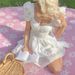 Women Elegant French Puff Sleeve Tiered Cake Dress High Waist Slim Fit Flared A‑Line Dress_ecoleips.com