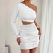 Women's Off-Shoulder Hollow Out Slim Fit Bodycon Dress Sexy European American Style Fashion Autumn_ecoleips.com