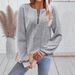 Women's Zip Neck Long Sleeve Casual Sweatshirt T-Shirt - Soft Polyester Blend, Relaxed Fit, Stylish Pullover For Fall & Winter_ecoleips.com