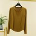 Modal Women's Large Size Round Neck Long-sleeved T-shirt Spring And Autumn Thin Long-sleeved Bottoming Shirt Casual Outerwear Top_ecoleips.com
