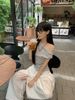 ZOEVA Striped Off Shoulder Diagonal Neck Short Sleeved T-shirt For Women's Summer New Hot Item, Spicy Girl, Pure Desire Style, Slimming Off_ecoleips.com