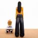 Denim Long Pants With Ink Dot Design, Spotted Fall And Winter Floor-Length Loose Wide-Leg Pants, American Style_ecoleips.com