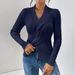 Ribbed Hem Split-Sleeve V-Neck Sweater – Slim Fit Knit Top In White/Khaki/Burgundy/Navy/Black | Elegant & Versatile (S-XL)_ecoleips.com