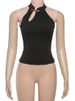 Weird Puss Cheongsam Buckle Tank Tops Women Y2K Summer Trend Basic Classic Hollow Solid Simple Street Stretch Daily Chic Vest_ecoleips.com