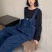 Youthful Denim Overalls For Women Plus Size New Retro Hong Kong Style Loose Slimming Korean Straight Pants Cute Japanese_ecoleips.com