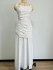 Women's Elegant Solid Color Sleeveless Dress Spring Summer New Waist Cinching Suspender Dress_ecoleips.com