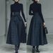 Women's Elegant Patchwork Plaid Dress Long Sleeved Solid Color Spring Autumn New_ecoleips.com