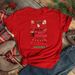 European And American Cross-border Foreign Trade Women's Clothing Christmas Merry Round Neck Printed Ladies Short Sleeve_ecoleips.com
