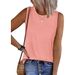 2025 Summer Women's Fashion Round Neck Solid Color Loose Tank Top For Women_ecoleips.com