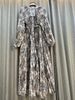 Women's Clothing Women's European American Style Long Shirt Dress Personalized Print Round Neck Full Pleated Lantern Sleeves Elegant Heavy Duty Design_ecoleips.com