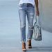 Women's Clothing New Ripped Jeans For Women Fashion Temperament High Waist Slim Fit Trousers_ecoleips.com