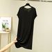 Aria Basics Aria Basics Short-sleeved Women's Pajamas V-neck Loose European American Style Nightgown Spring And Summer Mid-length Plus Size Base_ecoleips.com