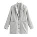 Women's Clothing commuter style two color pocket decoration single breasted solid color suit jacket_ecoleips.com