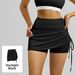 Women's Clothing High Waist Sports Skort Anti-Exposure Running Yoga Shorts Wrinkled Design Fake Two-Piece Set_ecoleips.com