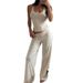 European And American Cross-Border Spring Summer New Casual Printed Sleeveless Vest Fashion Long Pants Two-Piece_ecoleips.com