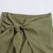 Suitable For All Seasons 2024 Summer New Loose Casual Military Green Bowknot Skirt Pants For Women_ecoleips.com