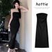 Sweet Spicy Girl Off-Shoulder Tube Women Summer Pure Desire Base Layer Inner Elastic Slit Bodycon Long Dress_ecoleips.com