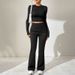 WG203 Cross-Border High-Waisted Butt-Lifting Slimming Sports Fitness Casual Dance Yoga Slim Fit Wide-Leg 2-Piece Women's_ecoleips.com