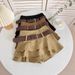 Khaki High-Waisted Slimming A-Line Short Skirt for Women Puffy Cake Style Petite Spring 2026 New Arrival_ecoleips.com