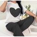 2026 European American Cross-border Wish Foreign Trade Women's New Fashion Heart-pattern Two-piece Long Pants And_ecoleips.com