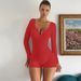2025 Spring New European And American Style Ribbed Solid Color U-Neck Buttoned Tight-Fitting Sports Yoga Jumpsuit_ecoleips.com
