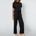Women's Clothing Gray Round Neck Short Sleeved T Shirt With Lace Up Wide Leg Trousers Loose And Comfortable Running Sports Suit_ecoleips.com