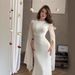 Elegant Luxury Round Neck Batwing Sleeve Sexy Bodycon Evening Gown_ecoleips.com