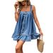 Women's Summer Denim Princess Dress Fashionable Casual Maxi Dress for Women_ecoleips.com