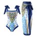Women's Clothing One Piece Conservative Belly Covering Beach Hot Spring Swimsuit Three Piece Retro One Piece Bikini_ecoleips.com