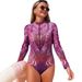 Women's Clothing Russian Women's One Piece Swimsuit Long Sleeve Sun Protection Beach Pants Style Swimwear Modest Coverage, Beach & Pool Ready_ecoleips.com