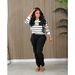 Women's Striped Long Sleeve Top & Pants Set – Casual Two-Piece Outfit For Fall/Winter (Black/Orange/Army Green, S-Xxl)_ecoleips.com