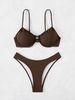 Aria Basics Yiyong 2025 New European And American Solid Color Underwire Beach Swimsuit Women's Two-Piece Bikini Set Cross-Border_ecoleips.com