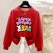 Women's Fleece Lined Sweatshirt round Neck Thickened Winter Top Korean Style Loose Fit Casual Spring Autumn Youthful_ecoleips.com