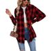 Aria Basics Aria Basics 2025 Cross-Border Women's Tops Autumn/Winter New Long-Sleeve Loose Casual European And American Plaid Shirt_ecoleips.com