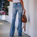 Women's Clothing High Waist Elastic Micro Flared Jeans Women's Trousers_ecoleips.com