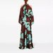 Women's Off-Shoulder Raglan Sleeve Dress Large Swing Slit Print Celebrity Style Temperament Holiday_ecoleips.com