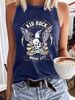 Women's Clothing Eagle And Letter Printed Round Neck Vest Casual Sleeveless Tops_ecoleips.com