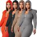 Women's Clothing Women's Knitted Wool Padded Shoulder Hooded Jumpsuit Style Fashion Autumn Winter Long Sleeve For Formal & Casual For Women_ecoleips.com