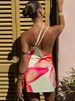 TARUXY One-shoulder Sexy Printed Dress Draped Swinging Collar Beach Vacation Mini Dress Elegant Sleeveless Female High Waist_ecoleips.com