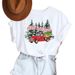 Popular Foreign Trade Christmas-themed Loose-fit T-shirt With Santa Claus And Christmas Tree Motifs, Round-neck Women's_ecoleips.com