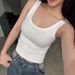 Women's Halter Neck Crossover Sleeveless Top, Slim Fit Solid Color Casual Blouse For Elegant Daily Wear_ecoleips.com